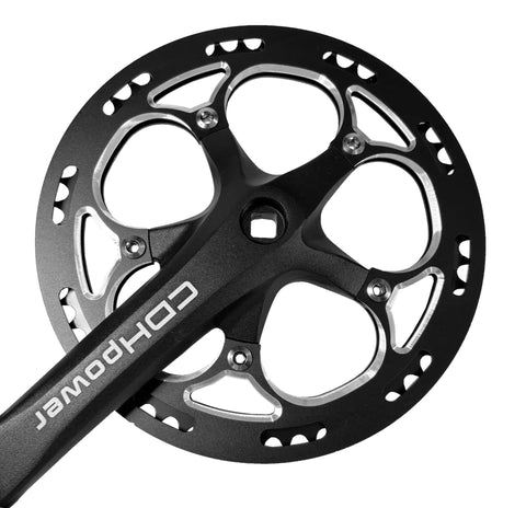 52T Aluminum Beefy Single Speed Crankset With 170 mm Arm And 130 mm BCD Chainring Guard Square Hole Crank Arm Set