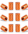 12 Pack Aluminum Alloy Tire Valve Stem Caps Orange Universal Fit For Cars Trucks Motorcycles And Bicycles Ride Ready Leak Proof Rubber Seal