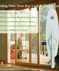 Go-To Gliding Patio Door Lock Replacement Set With Heavy Duty Keyed Cylinder And Quick Swap Thumb Latch For Andersen Tribeca Compatible Openers In Sharp White Diecast Two Nine Sixteen Inch Mounting, showing key lock and thumb latch.