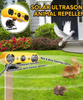 Solar Outdoor Motion Sensor Alarm Kit, 129dB Loud Noise Maker With Strobe Light, 13 Sound Detector, animal deterrent in garden