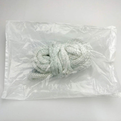 Lynn Manufacturing white high-temp gasket rope, 1/2 in x 25 ft, boiler & furnace use, in clear bag
