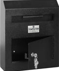 Wall Mounted Mailbox Drop Safe And Suggestion Box With One Way Depository Slot Keyed Lock Ideal For Small Businesses Retail Stores Churches Schools And Homes For Secure Cash Keys And Important Paperwork Deposits.