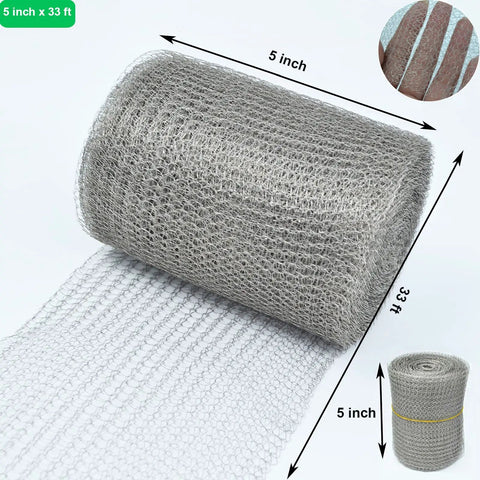 Stainless Steel Wire Mesh For Rodent Control No Nonsense 5 Inch By 33 Foot Double Layer Barrier for DIY Mice Prevention
