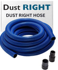 40 Foot Heavy Duty Shop Vacuum Hose With Helix Design And Swiveling Ports To Prevent Twisting Polymer Dust Collection For Woodworking And General Shop Cleanup coiled and displayed with connectors