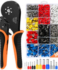 Ferrule Crimping Tool Kit All-In-One With Self-Adjusting Pliers, 0.08-16 Mm2 AWG 30-5, Includes 2050 Wire Connectors.