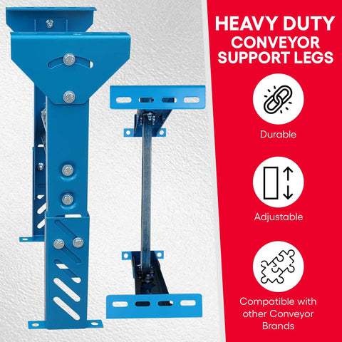 Rock Solid Heavy Duty Adjustable Conveyor Support Legs One Pack Tough As Nails Pro Grade For Eighteen Inch Wide Gravity Roller And Skatewheel Shop Upgrade Kit