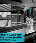 DURATECH 3-inch sheet metal hand seamer with ergonomic TPR handle for bending and flattening steel sheets.