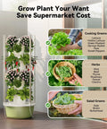Indoor Vertical Hydroponics Growing Tower With 7 Layer 28 Pod System And Foldable LED Light For Vegetables Herbs And Fruits Space Saving Home Garden Setup near window