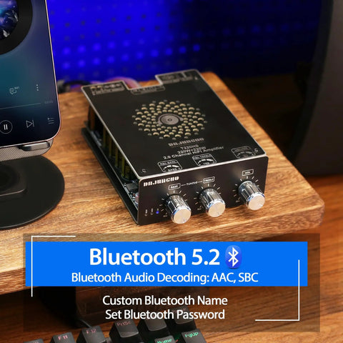 Beefy 440W Dual Channel Audio Amplifier Board With Treble And Bass Control, Dual TPA3251 Chips, DC 13 To 36V, Bluetooth 5.2 And AUX Inputs
