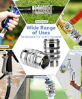 5 Pack Stainless Steel Garden Hose Quick Connect Fittings No Fuss Quick Release Adapters One Half To Three Quarter Inch GHT