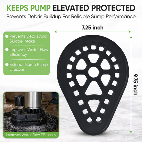 Heavy Duty Sump Pump Stand That Stops Sediment Buildup And Clogs, Elevates Your Unit For Reliable Flood Prevention, top view.