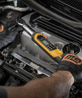 Using Three Eighth Inch Drive Electronic Torque Wrench With Target Torque Alert Vibrating Handle Buzzer And LED on engine bolt