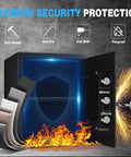 Open view of Two Point Eight Cu Ft Steel Electronic Safe Box For Home And Office With Digital Lock showing fireproof feature