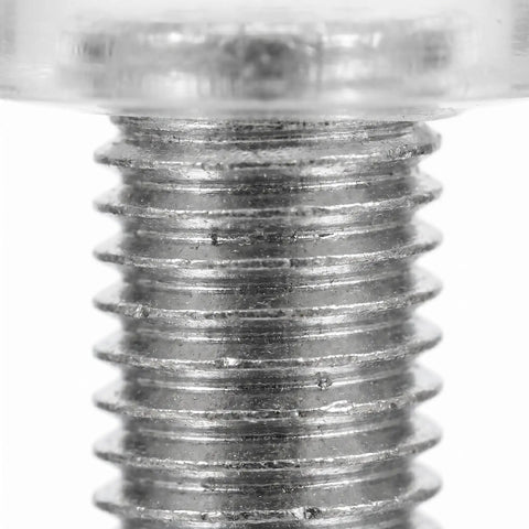 Close-up of the threaded design on a 40 Pcs Adjustable Furniture Feet with PVC and metal construction for cabinets and chairs.