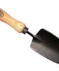 Wood-handled hand trowel part of the Three Tool Garden Bundle With Holder Lightweight 3 Piece Garden Set Including Hand Trowel Right Hand Cape Cod Weeder And Cultivator For Easy No Fuss Weeding And Plant Care Ideal Starter Kit For Home Gardeners