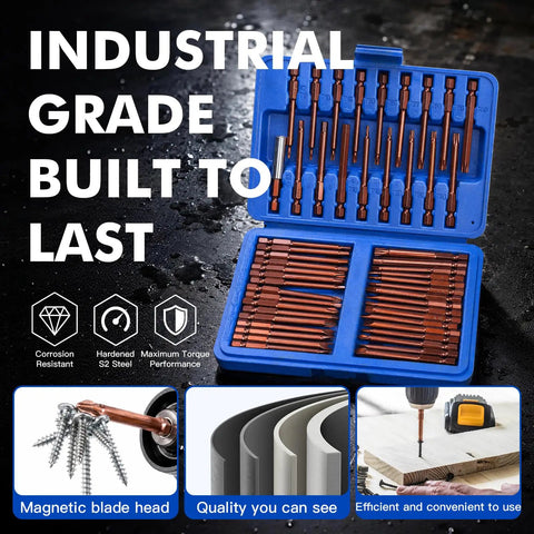Premium 50 Pc Security Screwdriver Bit Set With S2 Steel Torx Hex Phillips Tamper Proof Bits, Magnetic Precision Driver Kit For Heavy Duty Repair Projects That Slays The Strip Game And Lasts Forever. 50-piece S2 steel bit set in blue case