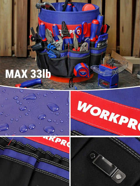 Bucket Tool Organizer With 51 Pockets Fits Three Point Five To Five Gallon Buckets Waterproof Tear Proof 600D Polyester Detail