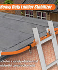 Heavy Duty Ladder Stabilizer With Tool Tray For Roof Gutter Cleaning Wing Span Stand Off Non Slip Rubber Bottom Feet Extended Ladder Accessory That Protects Walls From Scratches And Keeps Tools Handy on roof ladder