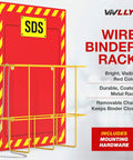 Wall Mounted SDS Station With 3 Inch Binder And Wire Rack OSHA GHS Safety Data Sheet Station Bilingual Labels Display Sign