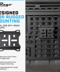 Rock Solid Molle Panel RotoPax Mount For Your Overland Trail Rig Durable Quick Lock Design showing rugged mounting bracket for reliable setup.