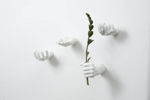 Grab Hand Hook Wall Mount Resin Decor Cast From The Designer Hand White Dope Functional Art For Shelf Vase Or Incense Burner