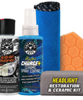 Headlight Restoration And Ceramic Protection Kit For At Home DIY Shine Clearer Brighter Lights With Ceramic Sealant Oxidation Removal