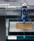 3018 ProVer V2 Desktop CNC Milling Machine with Limit Switches and Emergency Stop, Upgraded Z Axis, working on a wood piece