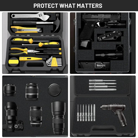 Dual Thickness Foam Insert Kit With Pick And Pluck Layers For Tool Drawers And Game Cases 4 Piece Set Including Two 12x12x2 Inches Sheets And Two 12x12x0.4 Inches Sheets For Customizable Protective Organizers in tool cases