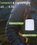 Powerful 1000LM LED Camping Lantern With Rechargeable Battery shown on backpack for size reference