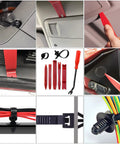 910 Piece Car Push Retainer Clips Plastic Fasteners Kit With 6 Nylon Trim Removal Tools shown with automotive applications.