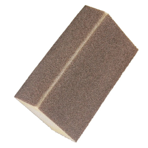 Coarse 80-Grit Sanding Sponge 2.5x5x1 Inch showing angled view with flexible sides for contours and flat surfaces.