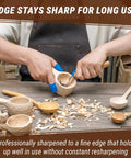Left Handed Hook Whittling Knife Cut From Heavy Duty Carbon Steel For Easy Bowl And Kuksa Turning, carving a wooden cup.