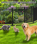 Rustproof Metal Garden Fence Kit 36ft Long 40in High With 14 Panels And 2 Gates No Dig Pet Barrier shown in a garden setting.