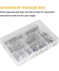 Real Deal M6 Socket Cap Bolts And Barrel Nuts Assortment Kit Nickel Plated Hex Button Head Screws For Furniture Assembly and Crib Repair 100 Piece M6X20 To M6X80MM Set in plastic storage box.