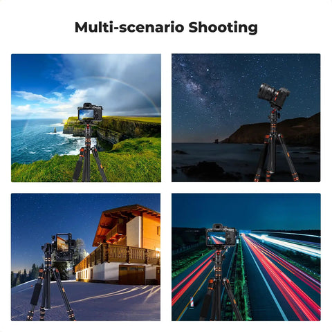 60 Inch Carbon Fiber Tripod For Cameras Ultralight Travel Buddy With 360 Degree Ball Head in diverse shooting environments
