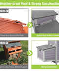 Comparison of outdoor wooden chicken coop with weatherproof roof vs. cheaper alternative, showcasing strong construction and durability.