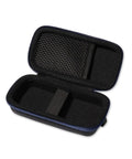 Rugged Carry Case For Bosch Laser Measure GLM165-25G Green-Beam And Blaze Series Grab-And-Go Protection Keeps Your Laser Safe On The Move Semi-Hard Shell Organizes And Protects GLM165-25G GLM27CGL 165 Blaze Also Fits GLM165-22 Blaze GLM20 GLM50 open black semi-hard PEVA case with mesh interior and strap