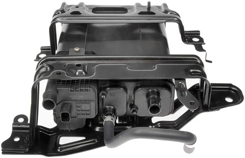 Direct Fit Evaporative Emissions Canister Replacement For Toyota Models Restores Emissions System Performance Clears Check Engine Light And Helps Pass Smog Inspections With OE Style Charcoal Canister For Select Toyota Vehicles shown in black metal casing