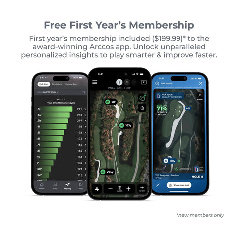 Smart Golf Sensors System With Automatic Game Tracking AI Caddie AI GPS Rangefinder And Smart Club Distances app interface
