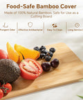 Food-Safe Bamboo Cover for Stackable Pantry Organizers With Bamboo Lids And Clear Bins For Fruits And Vegetables Extra Large Capacity Home Storage.