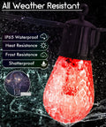 Outdoor Solar String Lights 48 Ft Waterproof Dimmable With Timer Bluetooth App And Remote 20 Scene Color Modes For Yard