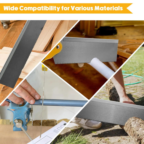 4-Piece Miter Box And Saw Set With A 3.95 Inch By 12 Inch Extra-Wide Miter Box And Three Saws For Heavy-Duty Cuts in use.