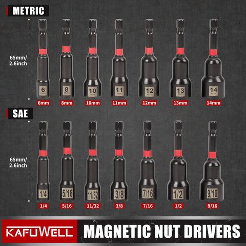 21 Piece Magnetic Nut Driver Set With One Quarter Inch Drive Must Have All In One Kit Metric And SAE Nut Drivers