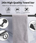 Matte Black 24 Inch Towel Bar from Matte Black 10 Piece Bathroom Hardware Set With Easy Install Sleek Stainless Steel Accessories