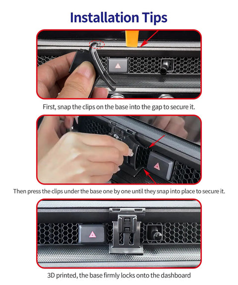Installation tips for Heavy Duty Auto Clamp Car Phone Mount For Honda CRV Hybrid 2023 to 2026 with secure dashboard fit.