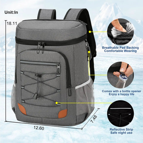 Leak Proof Insulated Backpack Cooler For Men And Women 36 Can Soft Cooler Backpack Keeps It Ice Cold Waterproof Large Capacity