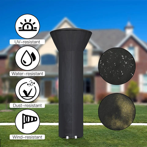 Heavy Duty Patio Heater Cover With Zipper And Storage Bag Waterproof Dustproof Wind Resistant Snow Resistant Sunlight Resistant Weatherproof All Weather Protection Black 89 Inch Tall Dome 33 Inch Base