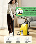 Woman using 3000W High-Pressure Steam Cleaner With Large 3.5L Tank for deep cleaning on wooden floor.