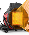 Front view of Portable 1500W Electric Heater With 2 Second Fast Heat, 3 Modes, Overheat Protection, PTC Ceramic Heating And 2600 RPM High Speed Fan for outdoors