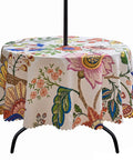 60 Inch Round Outdoor Tablecloth With Umbrella Hole And Zipper Spillproof And Wrinkle Free Paisley Patio Cover displayed on patio table